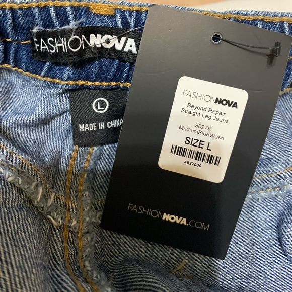 NWT Fashion Nova Beyond Repair Straight Leg Jeans - Picture 3 of 13